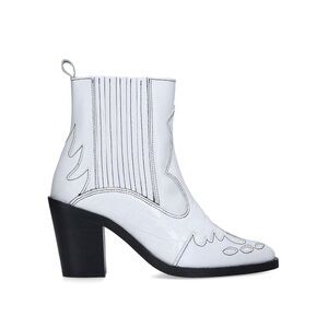 Kurt Geiger Lady Tiami White Cowboy Western Ankle Boot 36